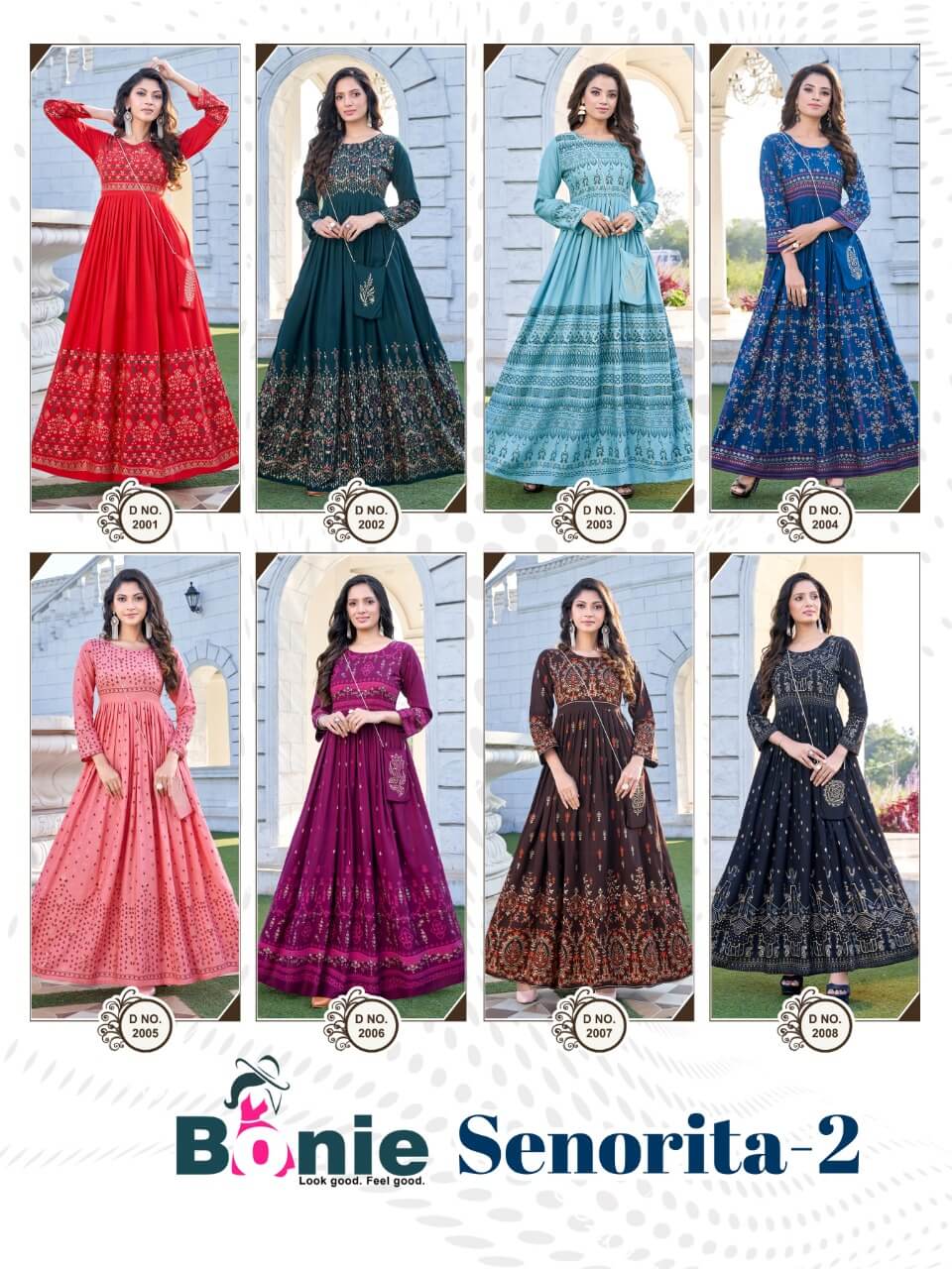 Bonie Senorita 2 Heavy Wedding Wear Rayon Long Designer Anarkali Kurti Collection